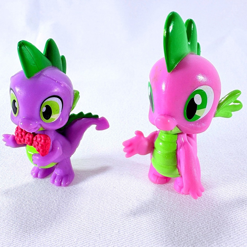Hasbro My Little Pony Spike the Dragon Figures Set 2in Purple Pink Green Bowtie